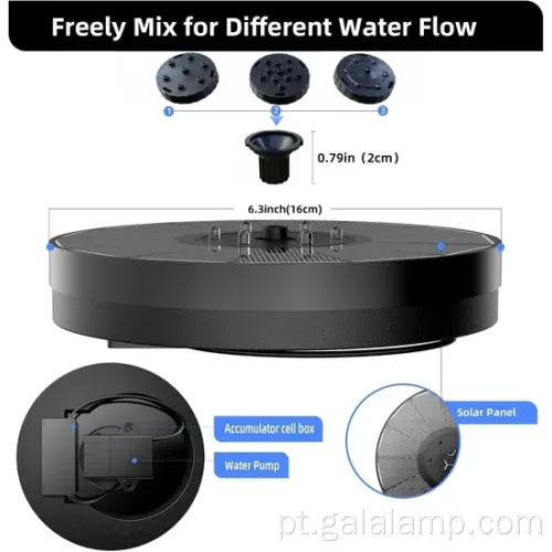 Bomba de fonte de jardim movida a energia solar ecológica